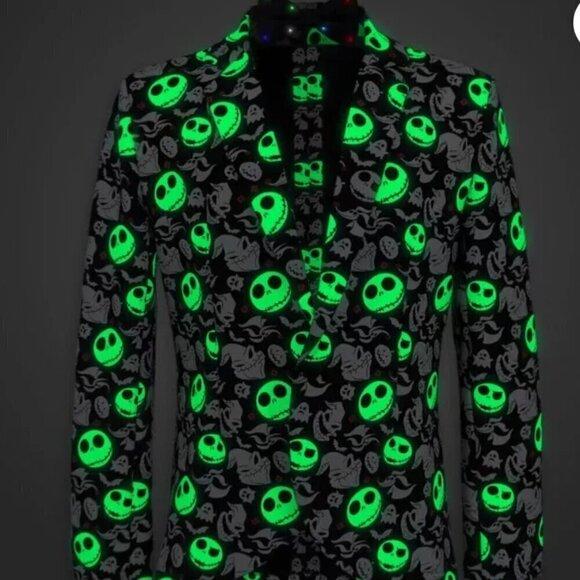 Disney The Nightmare Before Christmas Glow In The Dark Jacket Blazer Adult L/ XL - Picture 2 of 16
